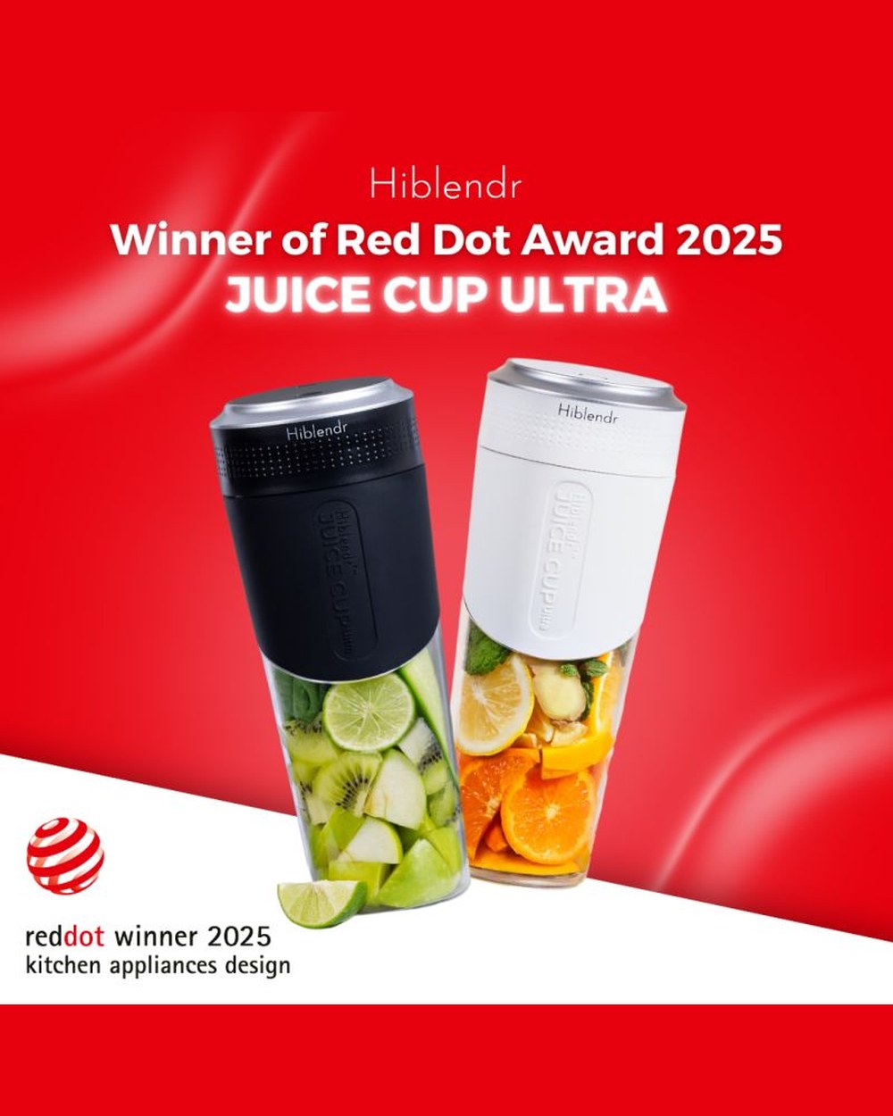 Hiblendr Juice Cup Ultra, Red Dot Award winner 2025